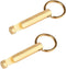 2PCS Solid Brass Keychain Beer Bottle Opener - Handcrafted Brass Copper Key Rings (KPQ-502L), Small Gold