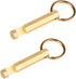 2PCS Solid Brass Keychain Beer Bottle Opener - Handcrafted Brass Copper Key Rings (KPQ-502L), Small Gold