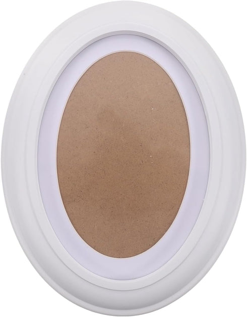 Garneck Oval Wood Picture Frame - Wall Hanging Decoration 7 Inch, White