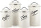 Hillbond Canister Sets, Ivory Food Storage Containers, Carbon Steel Decorative Storage Jars Set of 4