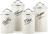 Hillbond Canister Sets, Ivory Food Storage Containers, Carbon Steel Decorative Storage Jars Set of 4