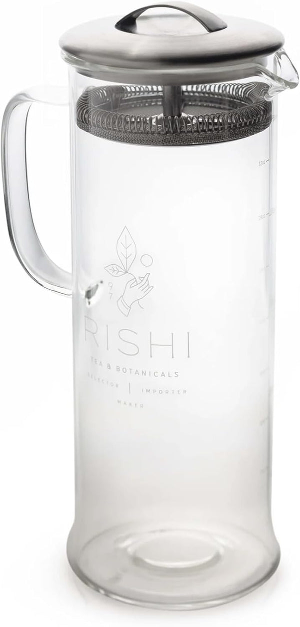 Rishi Tea Simple Brew Teapot - For 33oz Loose Tea Preparation, Built-in