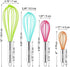 Webake Silicone Whisk Set of 4, Large Medium Small Mini Heat Resistant Non-scratch Coated Kitchen Whisks for Cooking