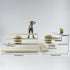PACKGILO 4 Tier Acrylic Display Stand for Figures Wooden Risers for Display Case Craft Fair Acrylic Cupcake Stand