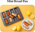 Mini Bread Pan Carbon Steel Cake Bread Mold Baking Pan Financier Baking Pan 8-Cavity for Oven Baking Mini Bars, Granola Bar Cornbread(Black)