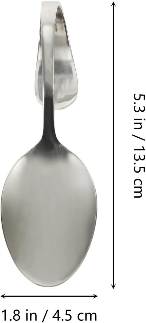 Hemoton 6pcs Bent Spoon Curved Handle Spoons Stainless Steel Salad Spoon Serving Spoons Canape Spoons Multipurpose Spoon Buffet Spoons (Silver)
