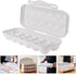 Egg Holder Refrigerator Storage Container, 12 Count Plastic Covered Egg Tray, Dozen-section Carrier Bin with Lid