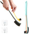Toilet Brush and Holder 2 Pack, 3 Function Toilet Bowl Cleaner Brush, Strong Bristles for Easy Under Rim Cleaning