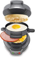 Hamilton Beach Breakfast Sandwich Maker with Egg Cooker Ring, Perfect for English Muffins, Croissants, Silver (25475)