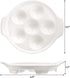 Okllen 4 Pack Ceramic Escargot Plates with 6 Holes and Handles, 6.5 Inch Seafood Snail Dish Footed Plates White Escargot Baking Dish Barbecue for Home, Kitchen, Restaurant