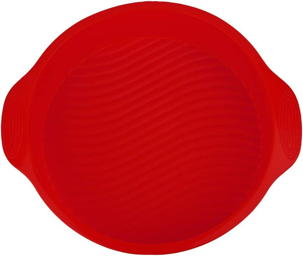 11.42 Inch Silicone Cake Molds, Quick Release Baking Pan for Layer Cakes and Cheese Cakes, Red