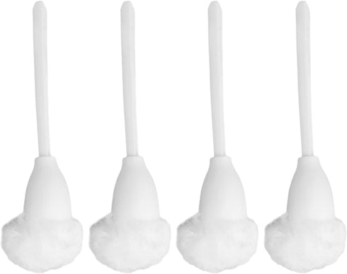 Abaodam White Toilet Brush Cleaners, Soft Toilet Bowl Brush Mop with Long Handle, 4pcs Toilet Scrubber Cleaning Brush