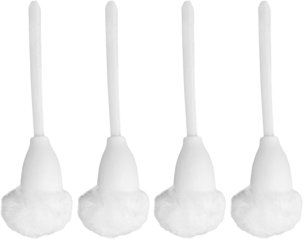 Abaodam White Toilet Brush Cleaners, Soft Toilet Bowl Brush Mop with Long Handle, 4pcs Toilet Scrubber Cleaning Brush