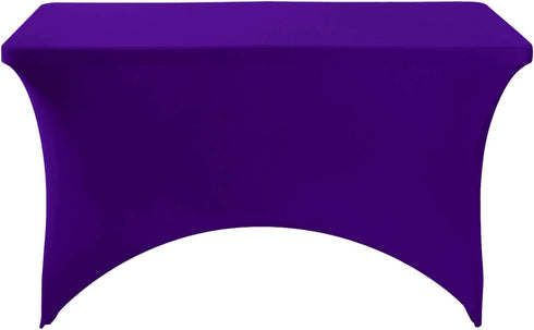 Spandex Table Cover for 4FT Table, Universal Fitted Stretch Tablecloth for Party, Banquet, Wedding (Purple)
