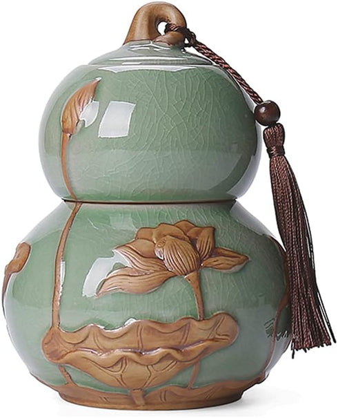 ARTLINE Airtight Lid Ceramic Tea Containers Tea Canister, Food Storage Jar Porcelain Tea