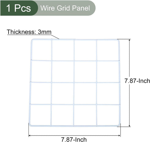 YOKIVE Iron Wire Grid Panel - Decorative Panels Board for Photo Pictures Display Holders (White, 8"x8")