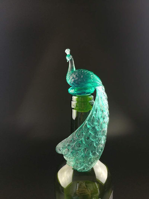 Silicone Wine Bottle Stopper Peacock Creative Wine Beverage Bottle Seal Bottle Caps Party Decoration Bar Kitchen (Green) by Tovip
