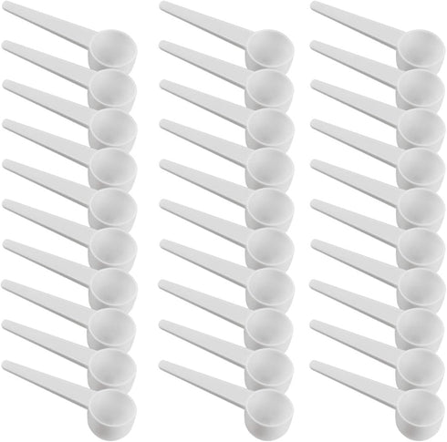 Twdrer 40PCS 15ml Food Grade Plastic Tablespoon Measuring Spoons with Long Handle for Coffee, Grains, Spices
