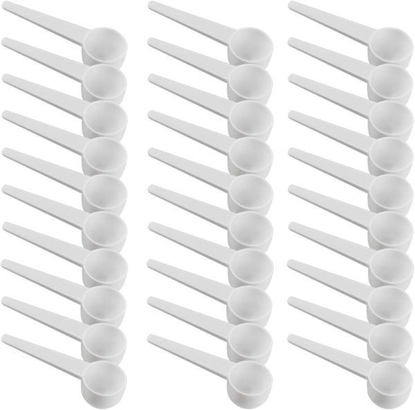 Twdrer 40PCS 15ml Food Grade Plastic Tablespoon Measuring Spoons with Long Handle for Coffee, Grains, Spices
