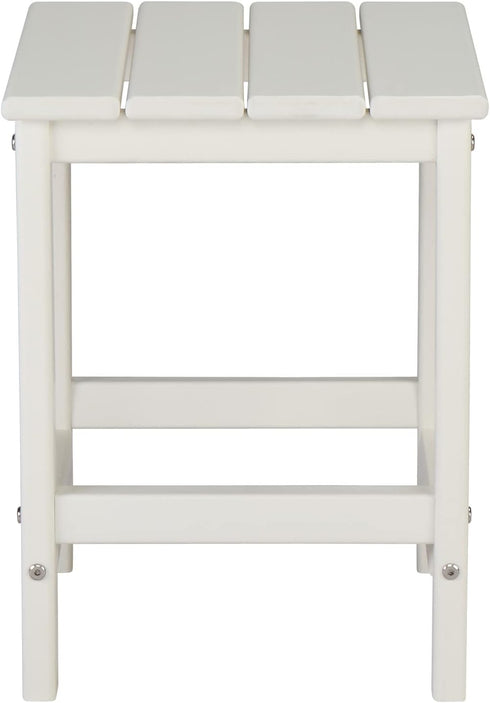 Kcelarec 1-White) Patio Side Table, Pool Composite Patio Table,HDPE End Tables for Backyard,Pool, Indoor Companion