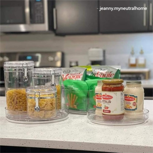 LAMU 3 Pack Lazy Suan Turntable Organizer, 10''/10.6''/12'' Rotating Spice Rack for Kitchen, Countertop, Bathroom
