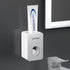Toothpaste Dispenser - 2 PCS Automatic Squeezer for Kids & Family, Wall Mount Bathroom Accessories, Grey