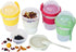 LEVKO (SET 4 Go Cereal Crunch Breakfast Yogurt Cups with Lids and Spoon Reusable Smoothie Oatmeal Container Snack Prep