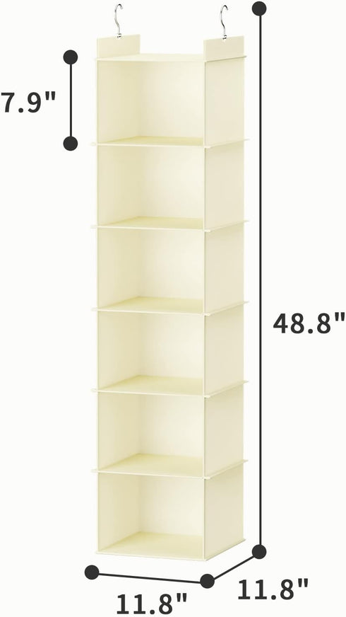 Closet 6-Shelf Closet YOUDENOVA Hanging Organizer, Hanging Shelves, Beige