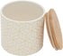 Home Basics Small Cubix Design Kitchen Canister (White/Gold), Modern Canister Sets for Storing Dry Food, Snacks