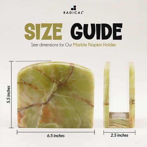 5.5" Inches Countertop Radicaln Marble Napkin Holder Green Onyx Handmade Simple Modern Home & Kitchen Napkins Paper