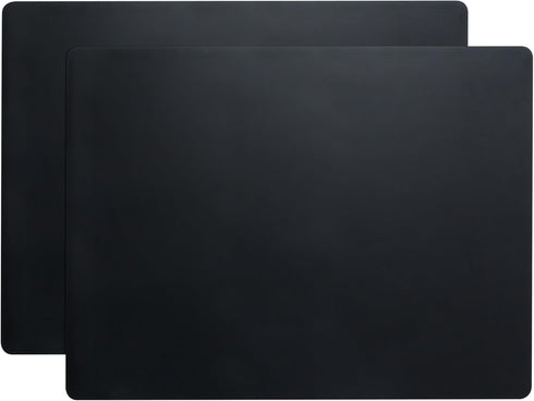 YACEYACE 2Pcs Black Silicone Mats, 15.7"x 11.8" Placemats for Kitchen Counter, Baking, Jewelry