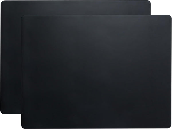 YACEYACE 2Pcs Black Silicone Mats, 15.7"x 11.8" Placemats for Kitchen Counter, Baking, Jewelry