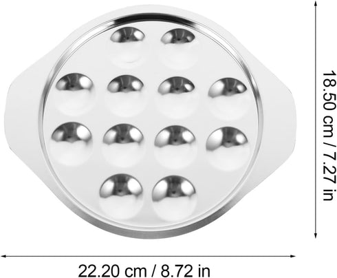 OSALADI Metal Escargot Dish Snail Platter Escargot Snails Plates Escargot Baking Dish Escargot Plate For Home Restaurant (2Pcs 12 Holes) by OSALADI
