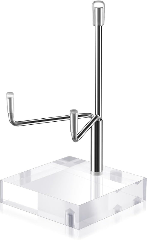 Sibba Adjustable Plate Stands for Display, Metal Arms, Clear Acrylic Base, Small Holder for Photos, Books, Home Décor
