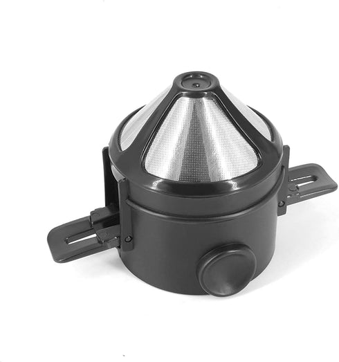 Pour Over Coffee Maker, Reusable Stainless Steel Dripper, Portable Mini Collapsible Paperless Single Serve Coffee Cone