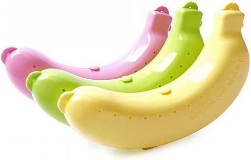Junfamilee 3Pcs Banana Storage BPA-Free Outdoor Travel Case,Keep Fresh Banana Keeper and Protector,