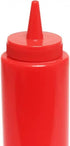 TrueCraftware 12 oz Set 12- - Red Squeeze Condiment Dispensing Bottles of Plastic Squeeze Bottle For Sauces Spreads