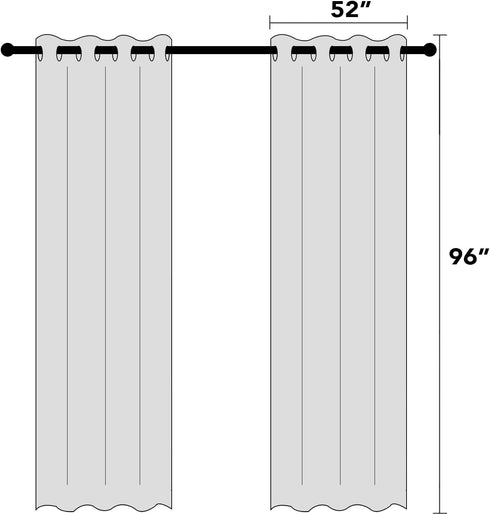 96 Inches PrinceDeco Blackout Curtains for Bedroom Long Linen Look Curtains for Living Room Black Out Curtains Room