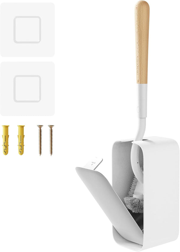 Diveotree Toilet Cleaner Brush, Toilet Brush and Holder for Dead Corner Cleaning, Wall
