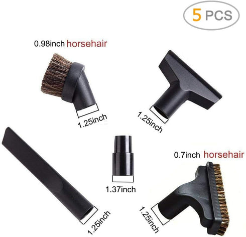 EZ SPARES 5PCS Universal Replacement Vacuum Cleaner Accessories, 32mm&35mm Horsehair Brush Kit