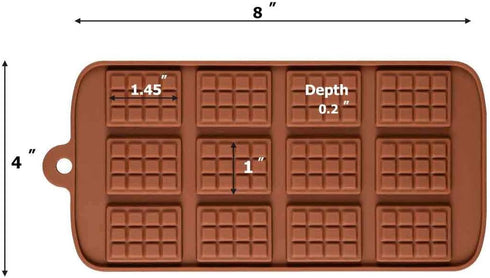 3 Pack Thin Mini Waffle Mold Silicone Tray Mould for DIY Chocolate Party Maker