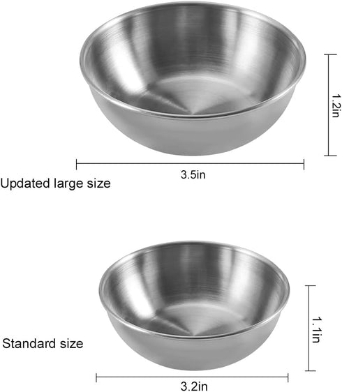 8 Pack 3.5inch Stainless Steel Sauce Dishes Mini Individual Saucers Bowl Round Seasoning Dishes Sushi Dipping Bowl Appetizer Plates, Sliver by Amytalk