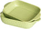 Rectangular Porcelain Baking Dish Set: Au Gratin Dishes, Casserole Dish, Ramekins 21 oz, Set of 2, 9.5" x 5.5" (Green)