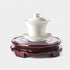 GOLDY&WENDY Brown Wood Oriental Style Round Veneer Base for Vase Lamp Teapot - Non-Rotatable Stable Home Decoration