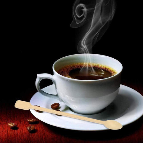 500 PCS Disposable Tiny Coffee Spoon, Beige Plastic Stir Cocktail Sticks, Mini Tea Stirrer