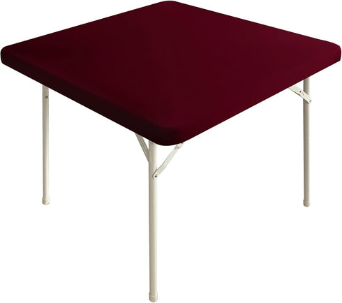 24x24 Inch, Cocktail Fitted Spandex Stretch Small Square Table Covers Elastic Tablecloth for Side Accent Table End