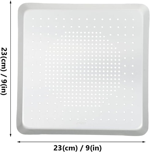 Luxshiny Mini Pizza Pan Pizza Bakeware Pizza Pan Baking Tray, Baking Sheet Pans Square Pizza Baking Pans with Holes for Home Baking (9 inch) 9 Inch Pizza Tray Rectangular Tray