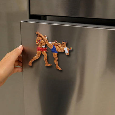 4" Muay Thai Jorakae Fad Hang 3D Resin Fridge Magnet - Crocodile Sweeps Its Tail Basic Movement Souvenir