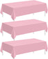 Childom 3 Pack Plastic Tablecloths for Rectangle Tables, 54" x 108", Pink Disposable for Parties