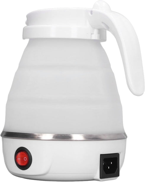 Folding Electric Kettle, US Plug 110V 400W Collapsible Hot Water Kettle with Detachable Power Cord, White